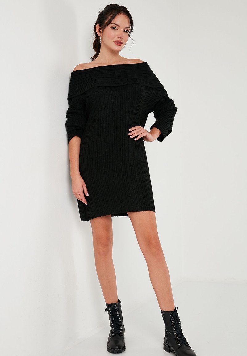 can you wear a sweater dress to a cocktail party LELA LOOSE FIT - / dress Peaceful afternoons in the Red Christmas dress for girls Knit sweater breathable feel against the Size:XS - 8 UK