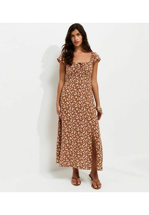 New Look, FLORAL SQUARE NECK MIDI DRESS - Day dress - green pattern