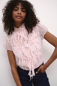 Saint Tropez LILJASZ CRINKLE SS - Skjorta - mauve chalk harts