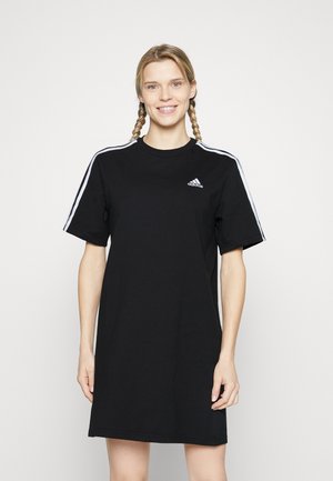 ESSENTIALS 3 STRIPES SINGLE BOYFRIEND TEE DRESS - Jerseyjurk - black