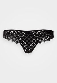 LAMINE EMBROIDERY THONG - Tanga gaćice - black