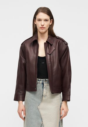 KIMO CUIR - Δερμάτινο μπουφάν - burgundy