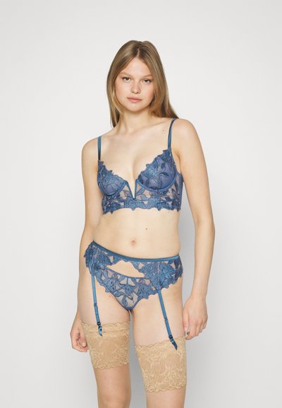 Fleur du Mal EMBROIDERY GARTER BELT - Τιράντες - spring denim