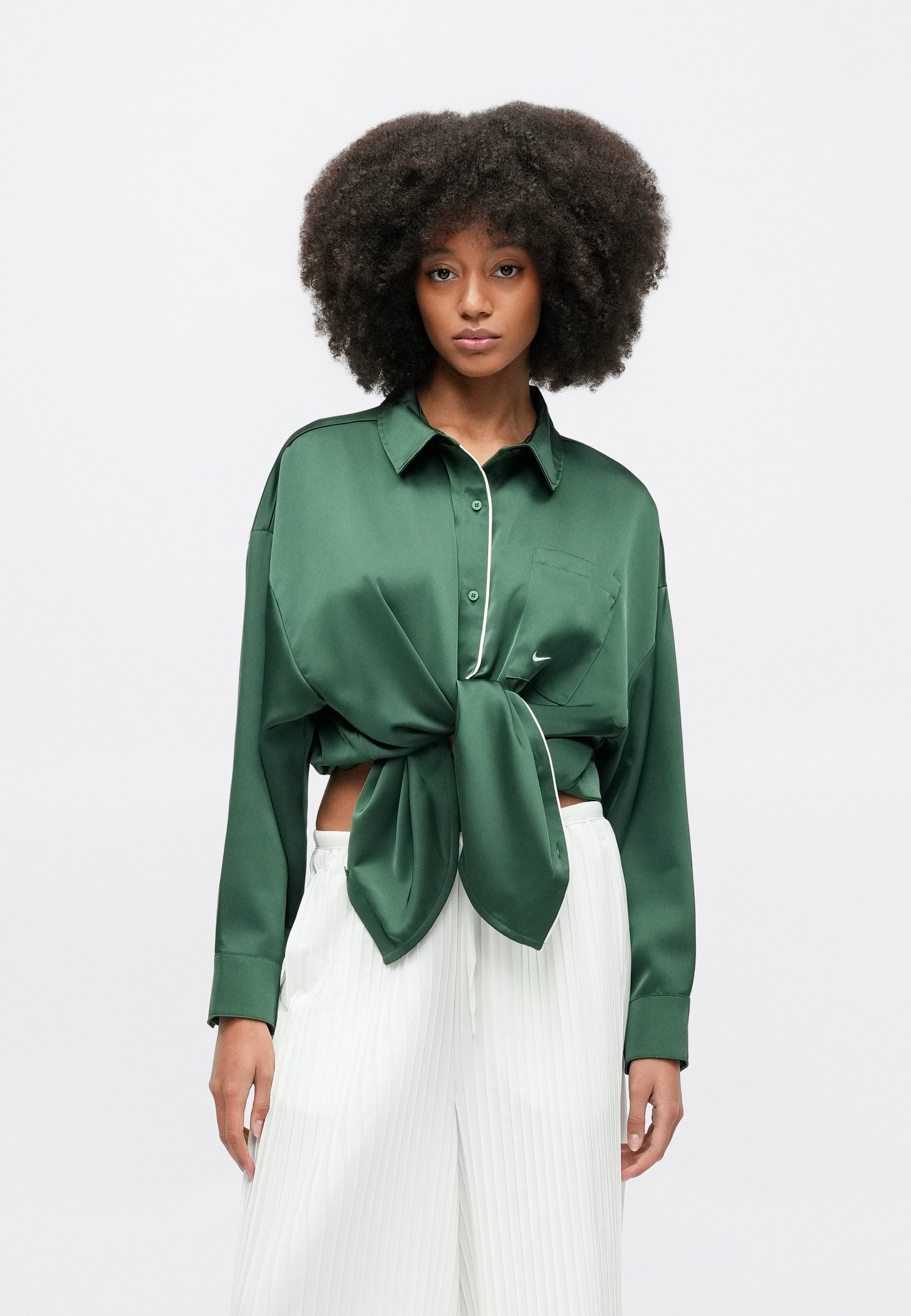 nike button up silk pants