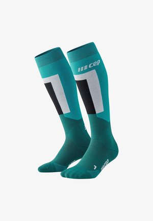 CEP KNEE HIGH SKIING THERMO KOMPRESSION - MADE IN GERMANY - Chaussettes hautes - turquoise green