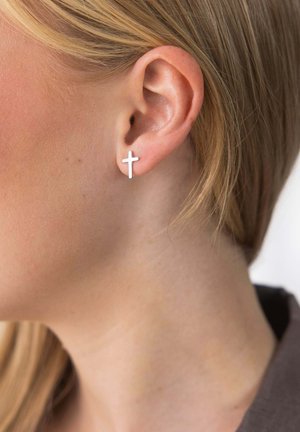 PURELEI, PURELEI OHRRINGE TINY CROSS - Earrings - silver-coloured