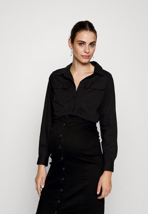 MAMALICIOUS MLSHERIE CROP SHIRT - Blúzka - black