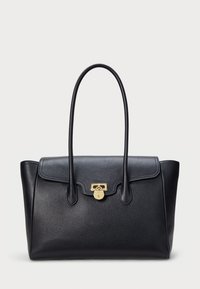 PEBBLED LEATHER LARGE TANNER SATCHEL - Torbica - black