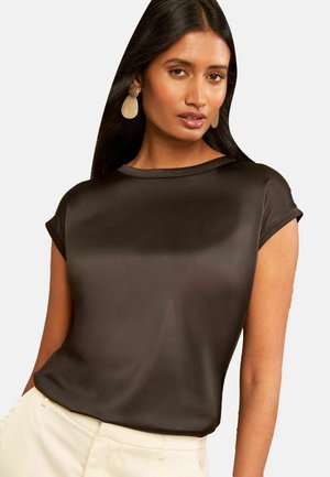 Love & Roses, REGULAR FIT - SATIN FRONT JERSEY T-SHIRT . - Lihtne T-särk - black