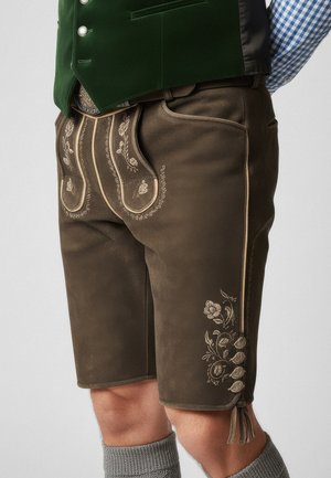 ELLIOT MIT GÜRTEL - Leren broek - dunkelbraun (906921-000-0076)