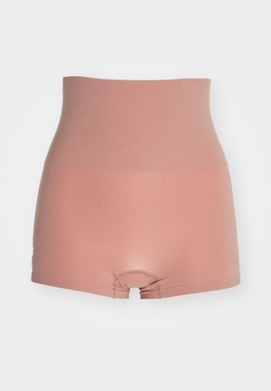 Visok struk, bešavni oblikovatelj tijela od mekanog breskvaste tkanine, s glatkom teksturom i podesivim otvorom na dnu.