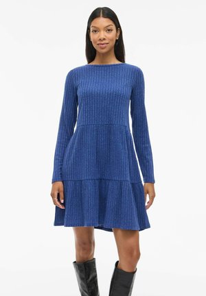 VIELITA LANGÄRMELIGES - Gebreide jurk - mazarine blue