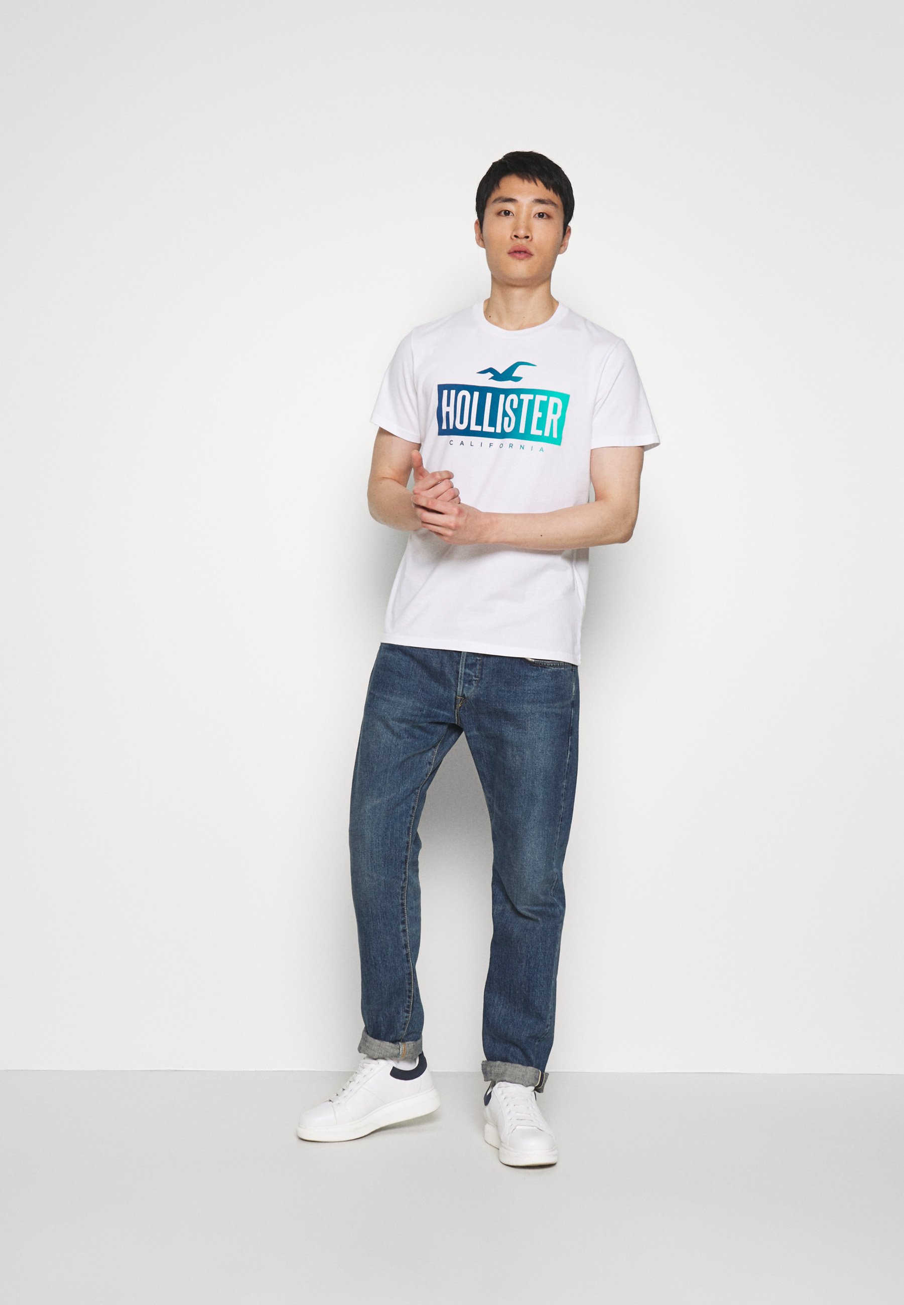 Hollister Co. PRINT LOGO T shirts med print white Hollister Co. PRINT LOGO - T-shirts med print - white