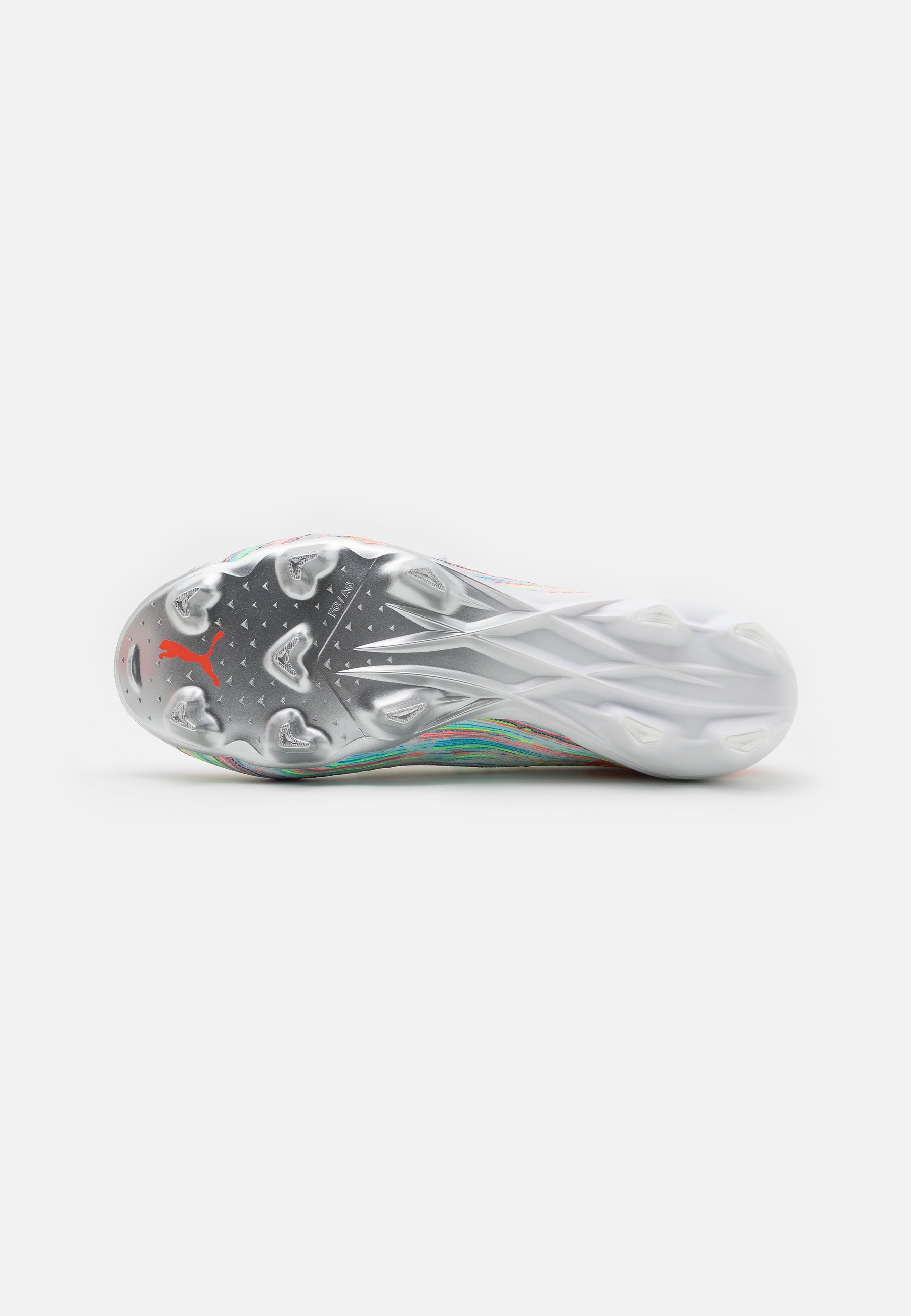 Puma ULTRA 1.2 FG/AG - Futbolo batai su išlietais kapliukais - white/red  blast/silver/balta - Zalando.lt