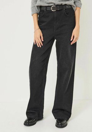 Loose Jeans - wash black denim