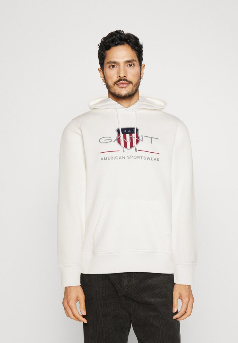 GANT - ARCHIVE SHIELD HOODIE - Huppari - eggshell, Suurenna