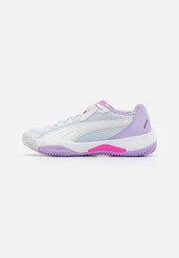 Puma - NOVA COURT - Padel apavi - silver mist/white/vivid violet Miniatūras attēls 1