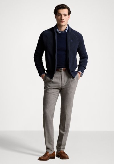 Polo Ralph Lauren TEXTURED COTTON FULL ZIP SWEATER - Casaco de malha - navy heather