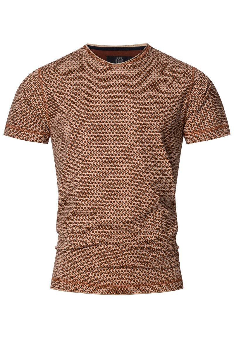 INDICODE JEANS T-shirt print bordeauxrood gemêleerd