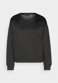 ONLGINA O NECK  - Ikdienas džemperis - dark grey melange/black