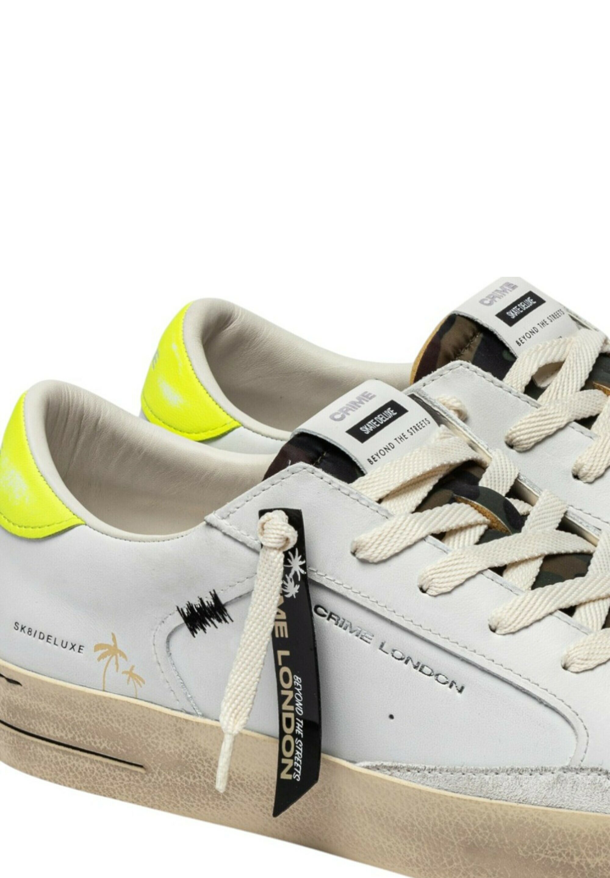 Crime London SNEAKERS - Sneakers basse - camo yellow/bianco
