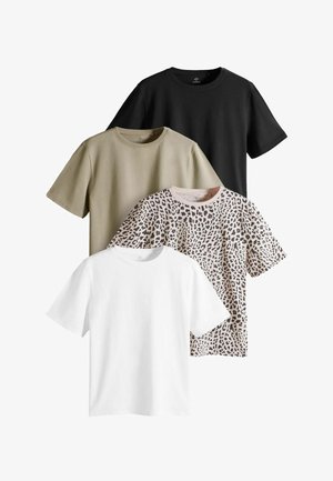 THE SET 4 PACK - Marškinėliai su spaudiniu - black khaki green cream animal