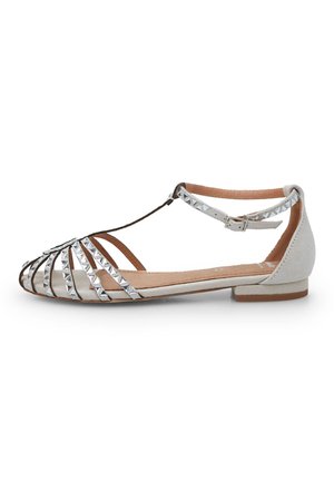 Ankle strap ballet pumps - argento