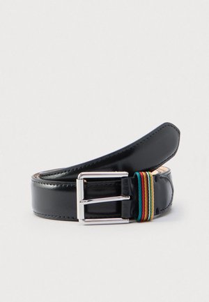 MEN BELT STRIPE KEEPER - Bælter - black
