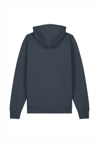 Hoodie in Marineblau, mit glatter Textur, langen Ärmeln und einer lockeren Passform sowie gerippten Bündchen und Saum.