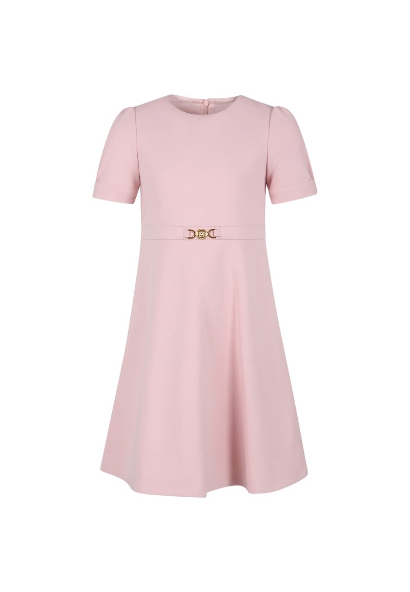 open lace back dress Milano Italy Plain Dress In Pink