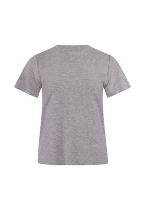 Enkel, grå t-shirt med korte ærmer, set bagfra, vist på hvid baggrund uden synlige logoer eller mønstre.