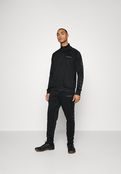 KUYIGO Trainingspak voor heren, trui met ronde hals, lange mouwen, casual, 2-delige sets met zakken, pullover sweatshirt en joggingbroek, S-XXL, Grijs, M