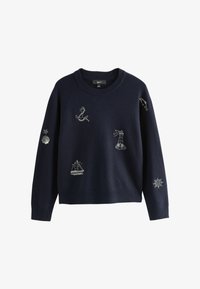 Unselected, navy blue embroidered