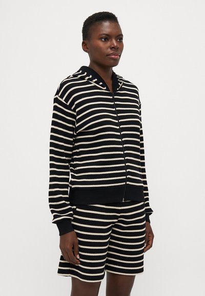 Emporio Armani HOODED FULL ZIP - Pyjamasoverdel - black/white