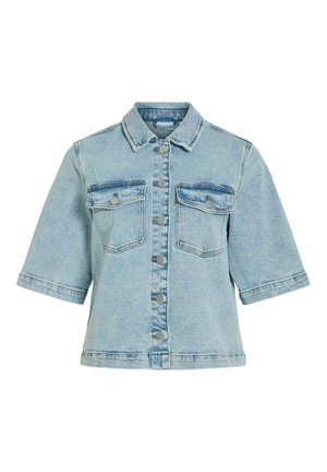 VILA, JEANSHEMD VISOL 3/4-ARM - Bluza s gumbima - light blue denim