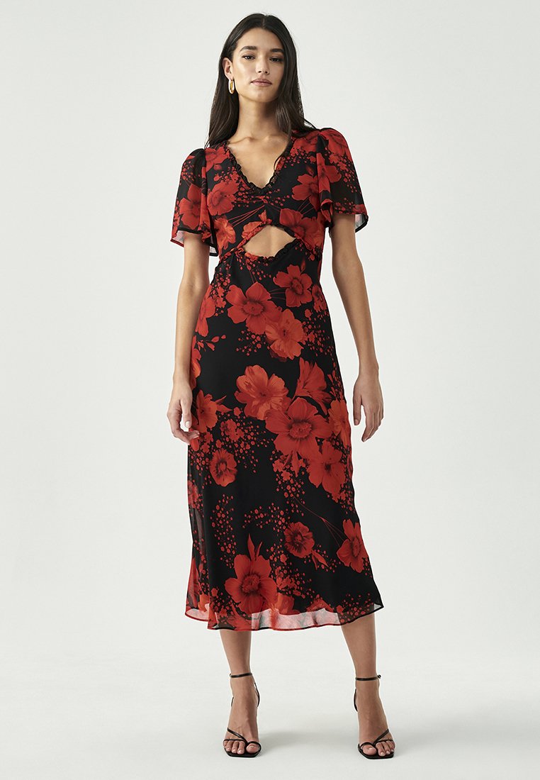 SÁVEL LEXIE MIDI  - Day dress - red vintage bloom
