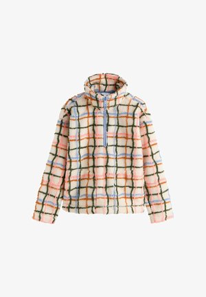 Next, Pulover din fleece - pink ecru checkered