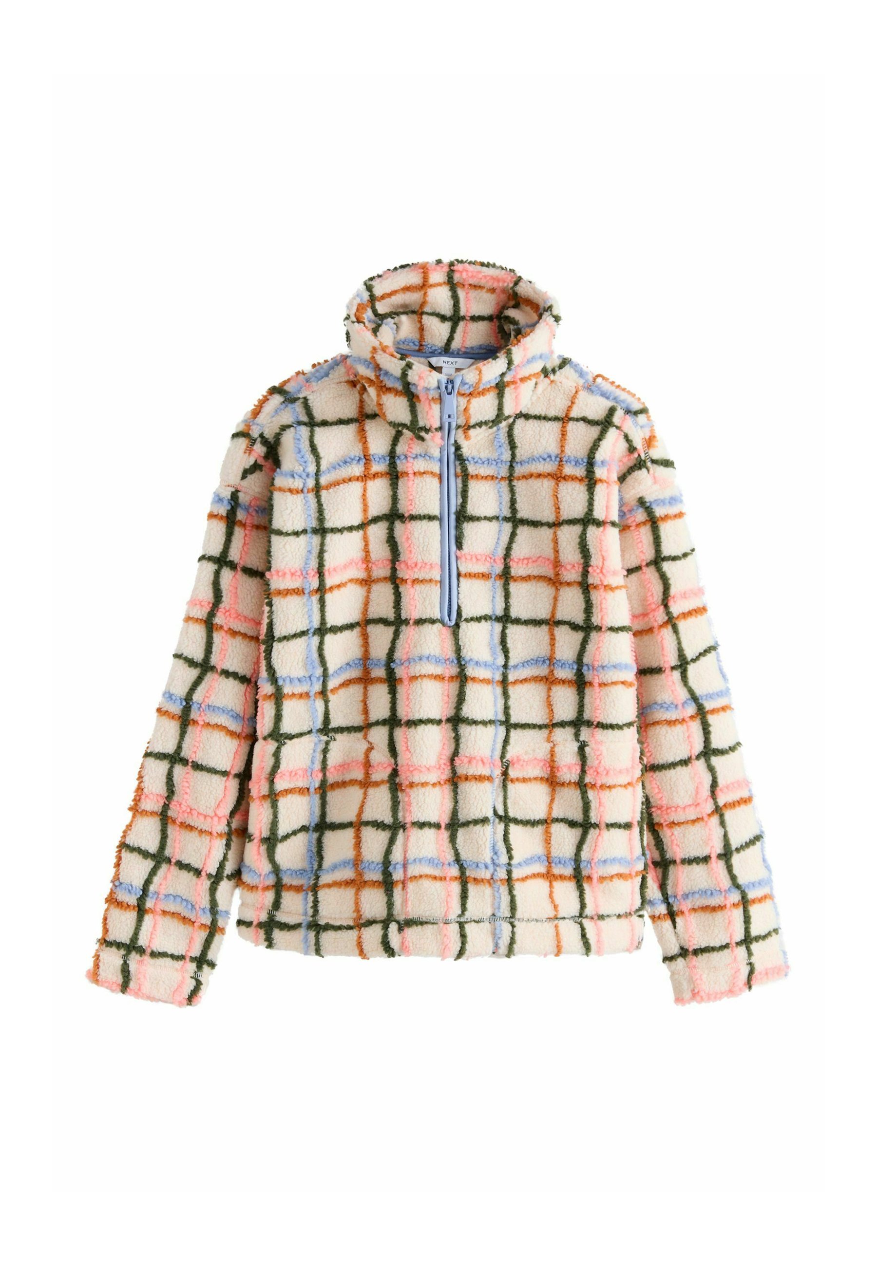 Next Fleecepullover - pink ecru checkered/pink - Zalando.ch