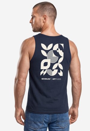 Neverless, TANKTOP HERREN MIT GRAFIK-PRINT - DESIGN MODERN ART - - Top - navy