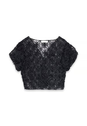 NA-KD, PUFF FLOWER - Blúzka - black