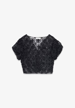NA-KD, PUFF FLOWER - Blouse - black
