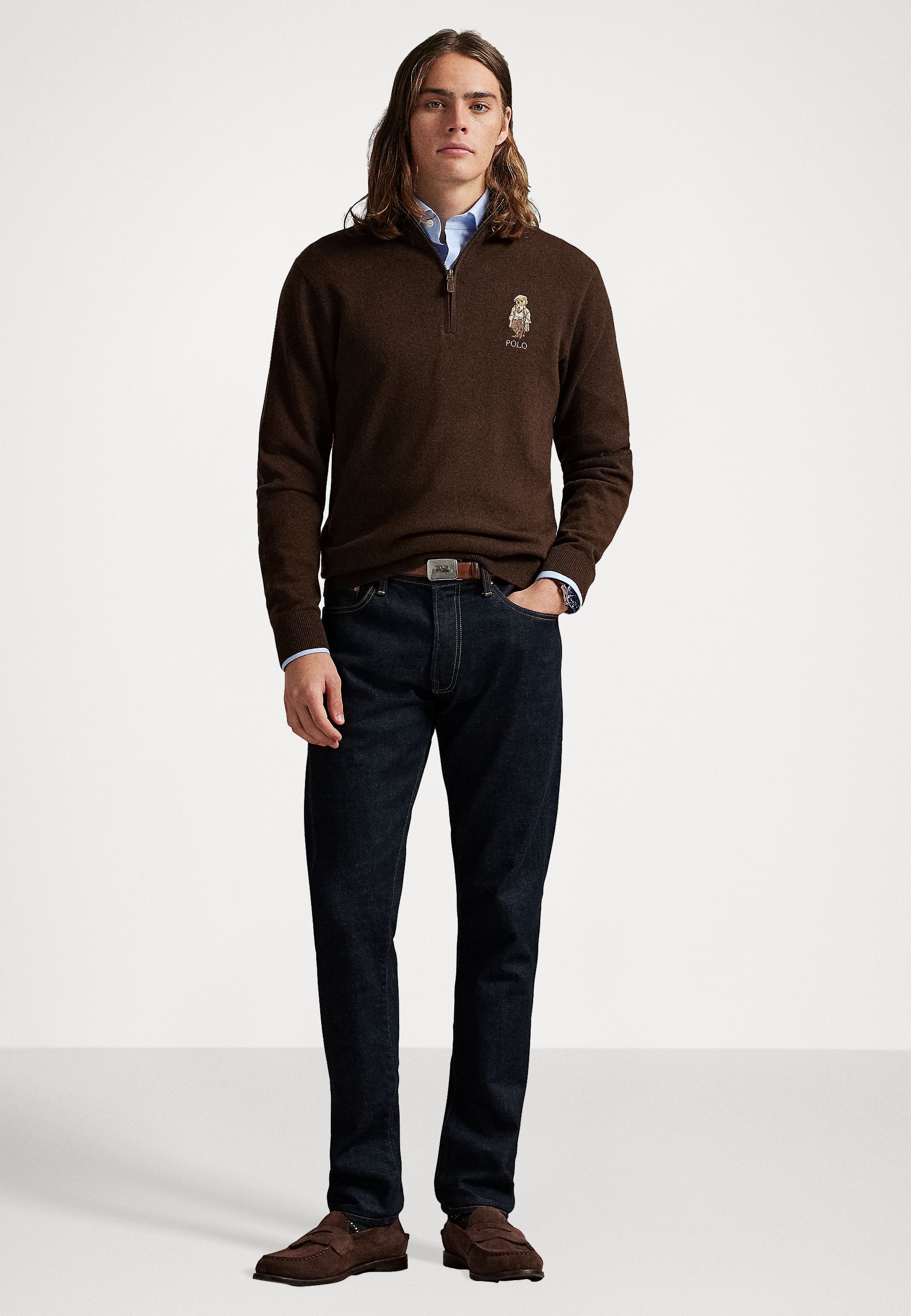 Polo Ralph Lauren POLO BEAR WOOL QUARTER ZIP SWEATER - Jumper