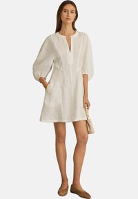 Reiss ROMI BALLOON SLEEVE MINI  - Vapaa-ajan mekko - ivory