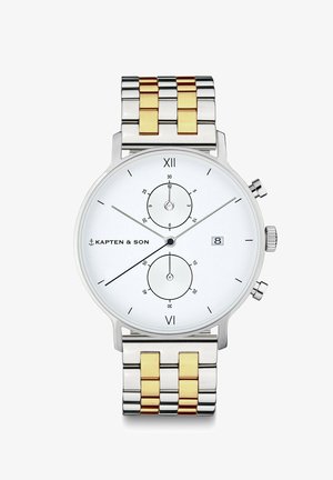 Kapten & Son CHRONO - Chronograph - silver coloured and gold coloured white