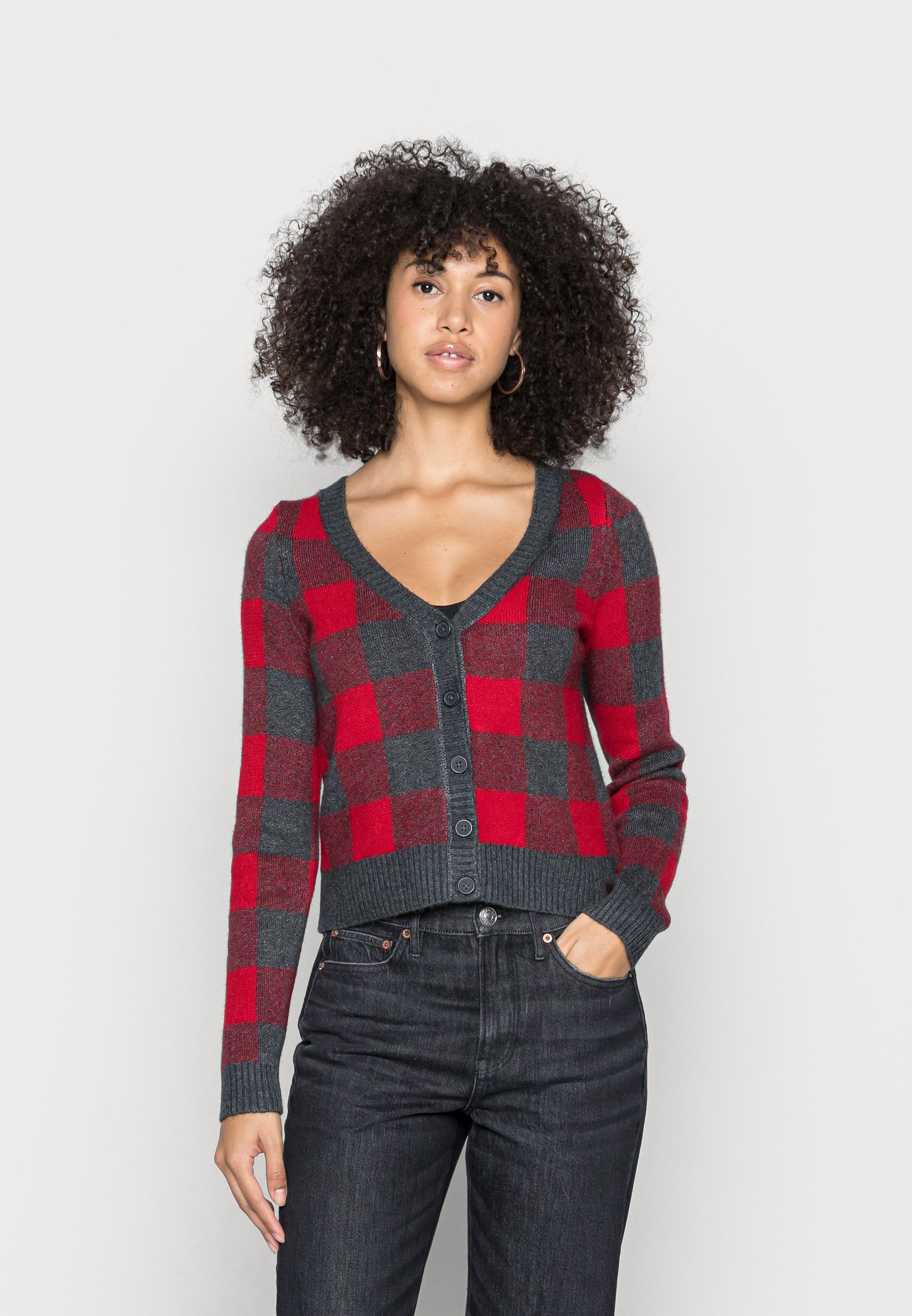 American Eagle PLAID SLIM CARDIGAN 
