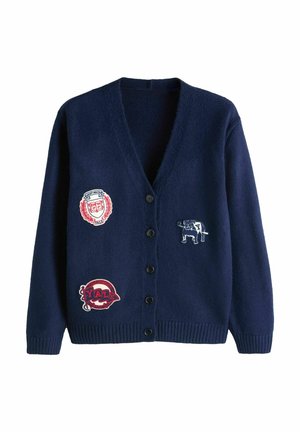 REGULAR FIT - BADGE DETAIL - Strickjacke - navy