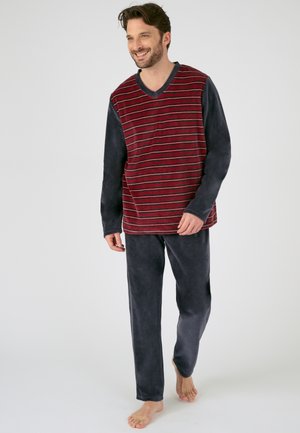 Damart COL V RAYÉ SET - Conjunto de pijama - gris