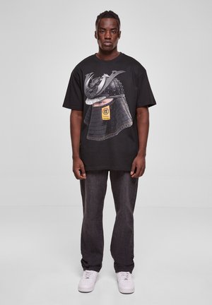SAMURAI HEAVY OVERSIZED TEE - Print T-shirt - black