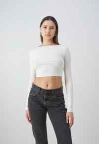 Gina Tricot SOFT TOUCH CROPPED TOP - Top s dlhým rukávom - pristine