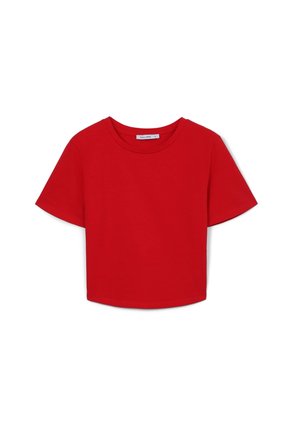 CROP  - T-shirt basic - rosso